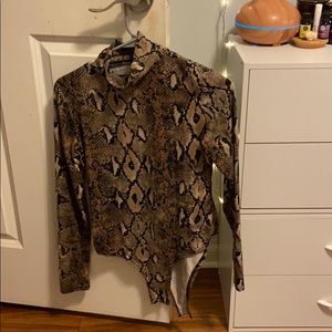 Faux snakeskin bodysuit